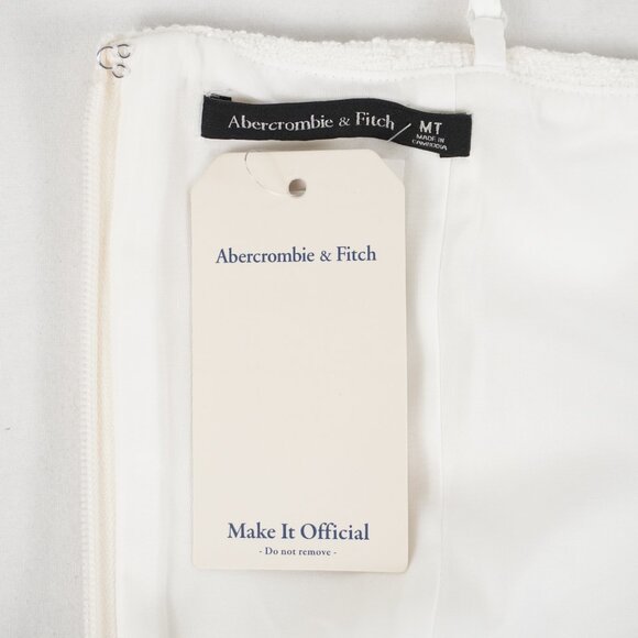 Abercrombie & Fitch Faux Pearl Trim Mini Dress in White Size Medium Tall - NWT - Picture 7 of 9